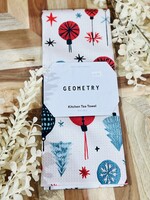 Embroidered Ornaments Tea Towel