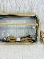 Clear Gold Tassel Stadium Bag