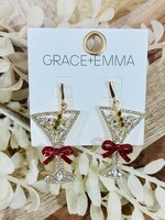 Grace+Emma Jeweled Martini Earrings