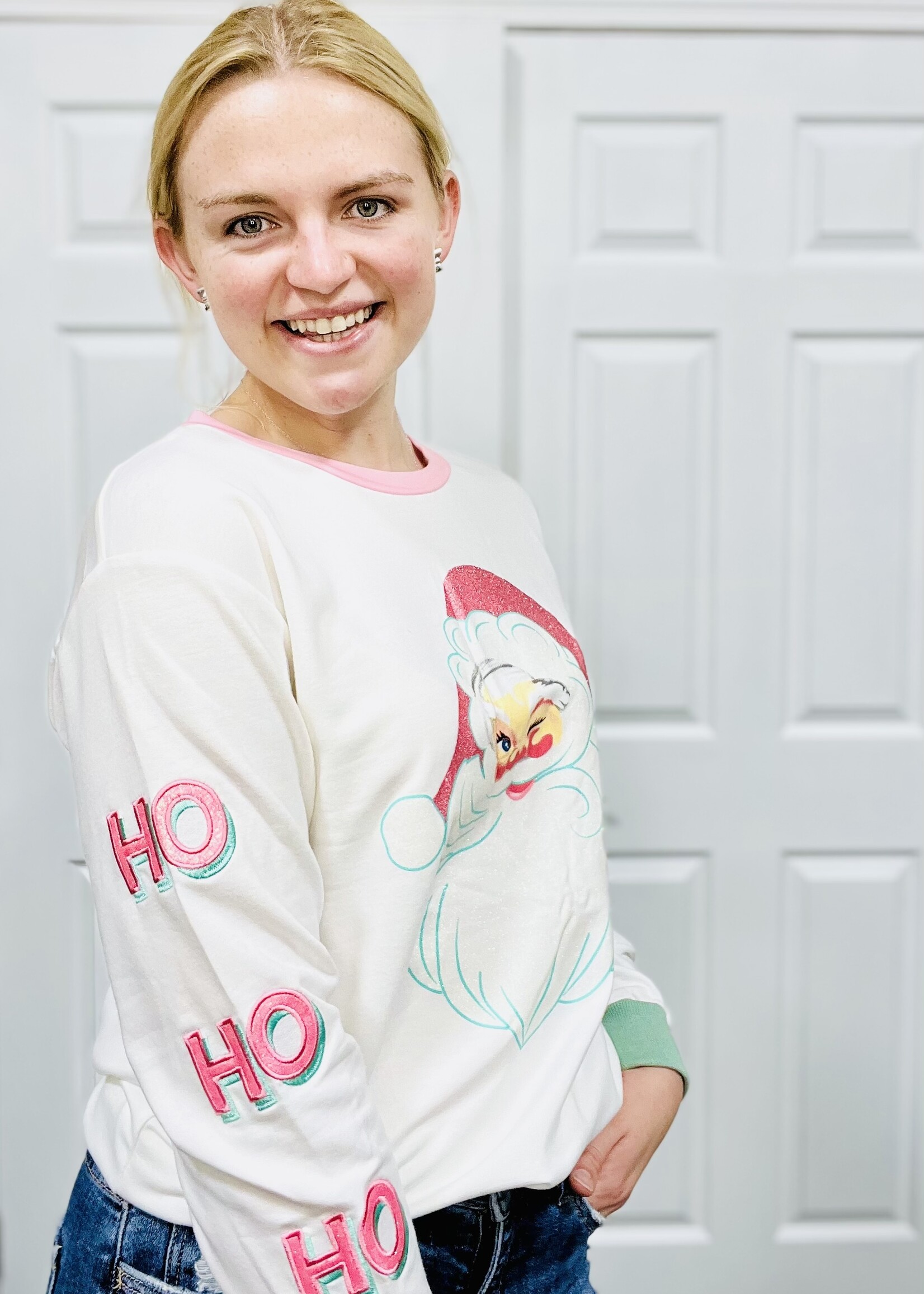 Grace+Emma Glitter Santa Top