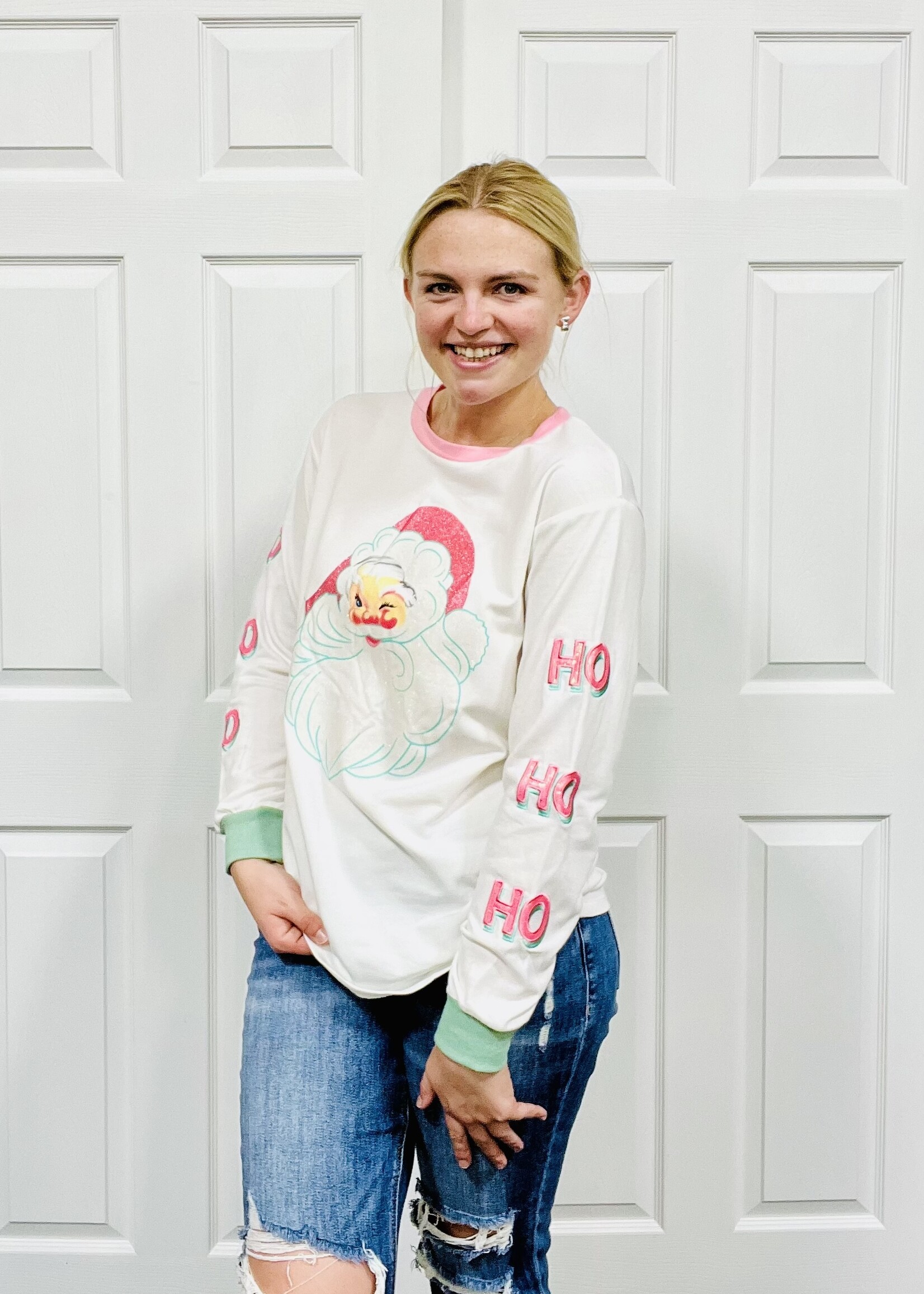 Grace+Emma Glitter Santa Top