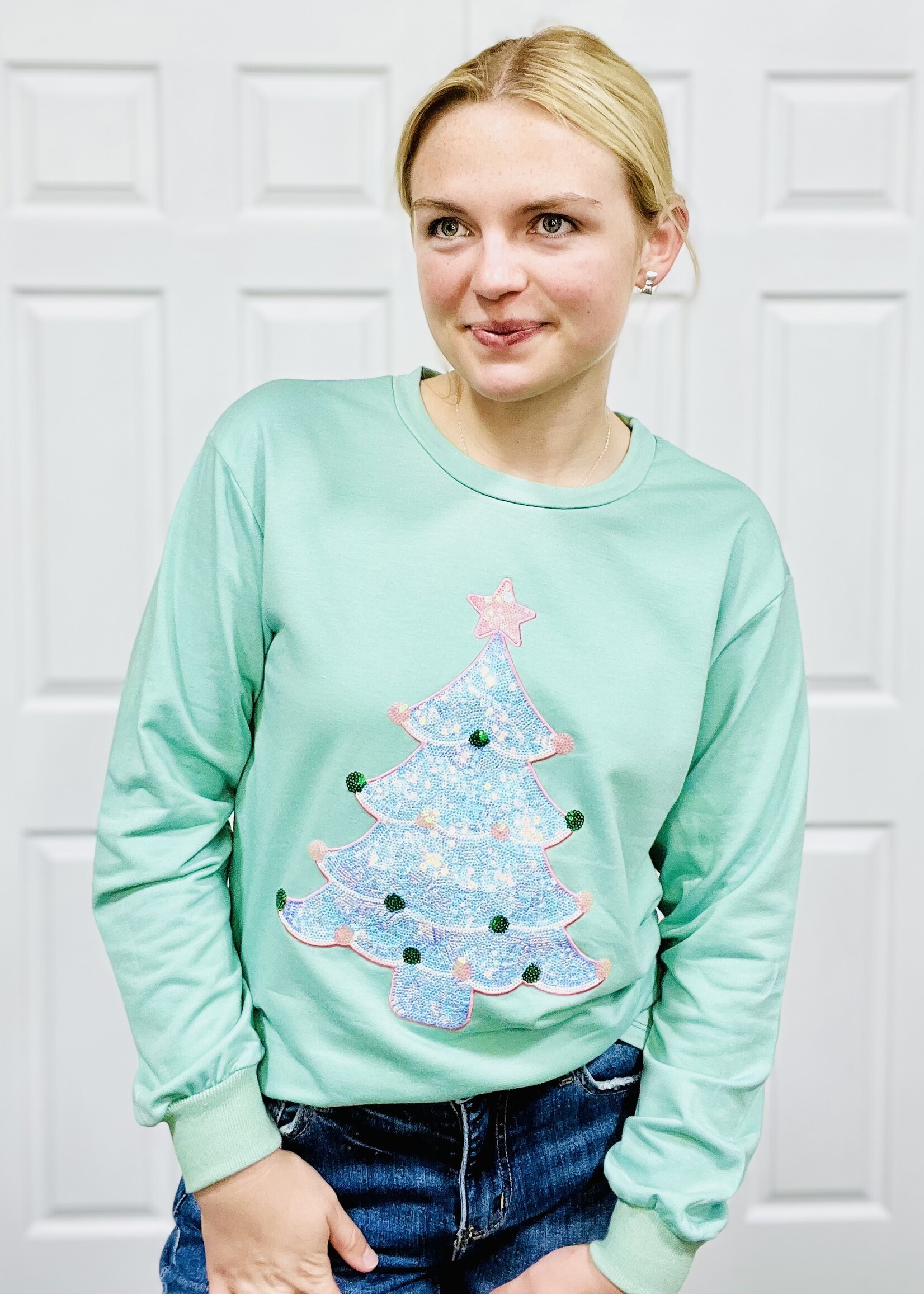 Grace+Emma Sequin Christmas Tree Top