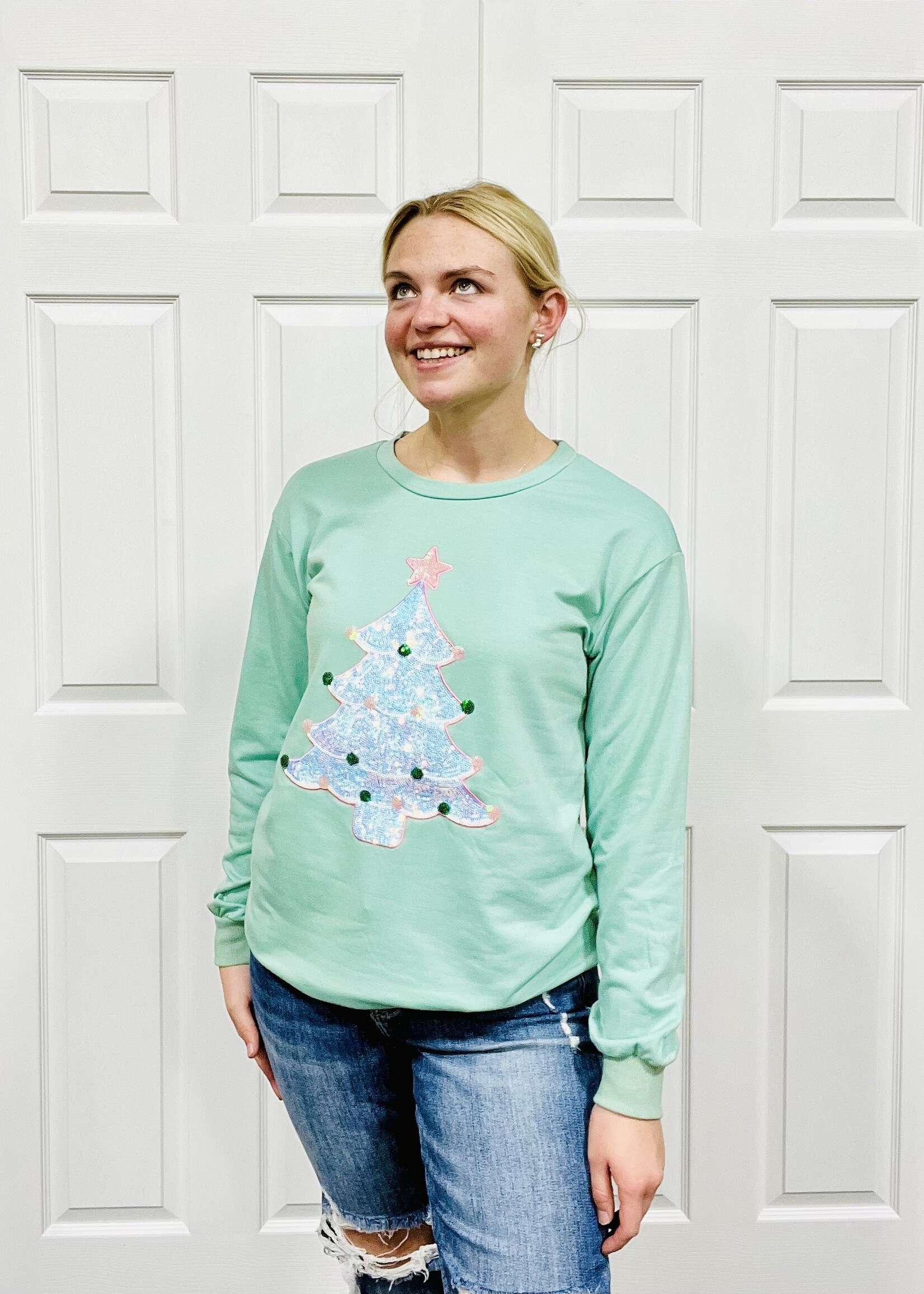 Grace+Emma Sequin Christmas Tree Top