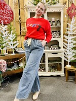 Zenana Wide Leg Drawstring Denim Pants