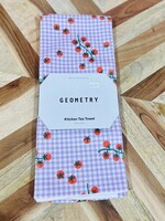 Geometry Tomato Gingham Tea Towel