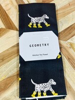 Geometry Dalmatian in Boots Tea Towel