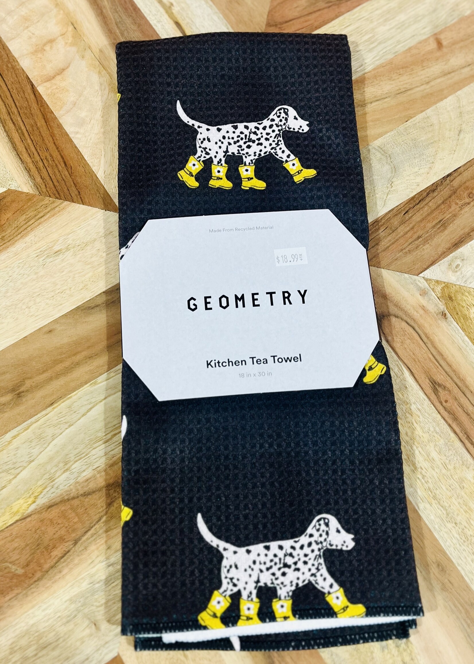 Geometry Dalmatian in Boots Tea Towel