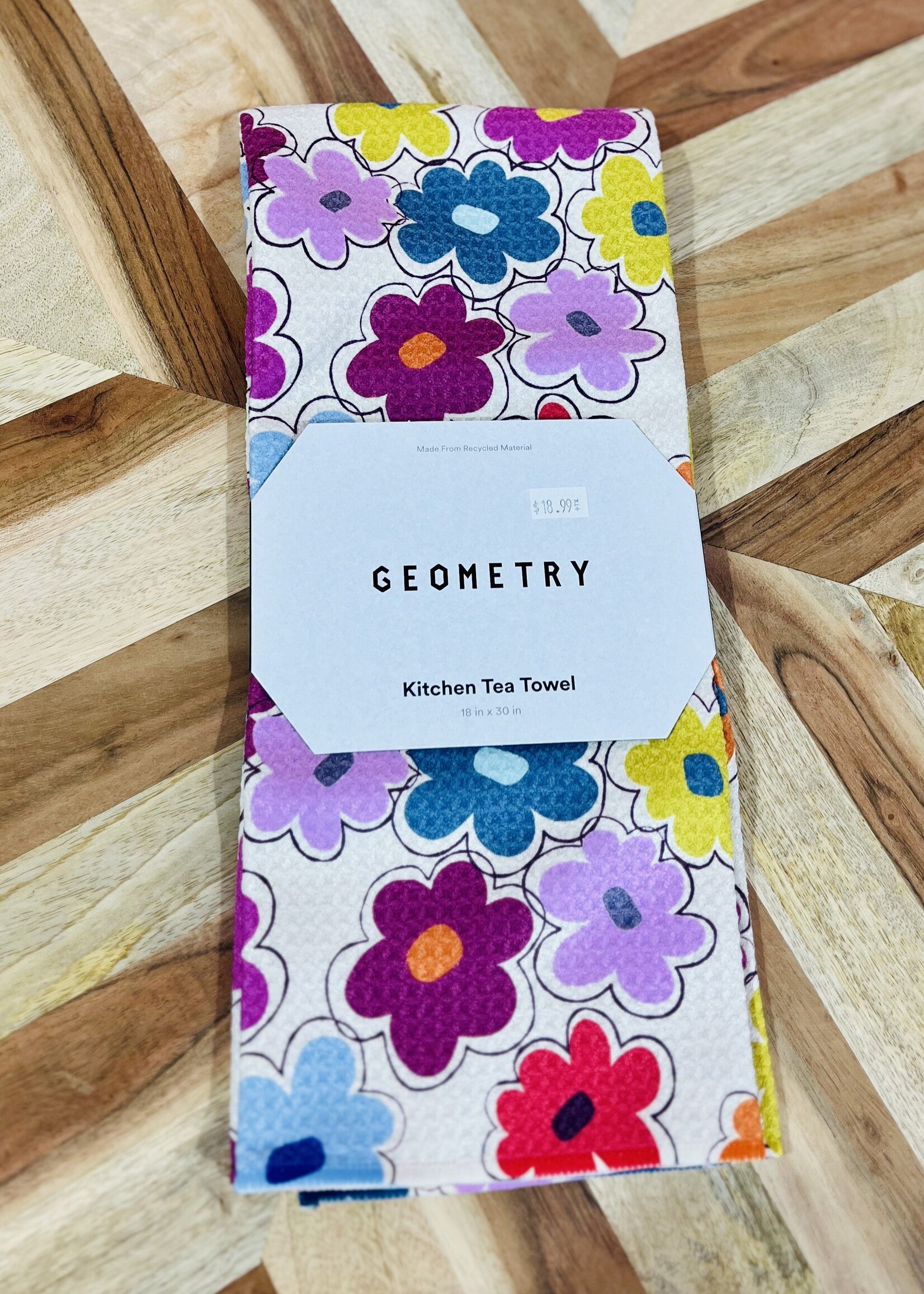 Geometry Flower Fling Tea Towel