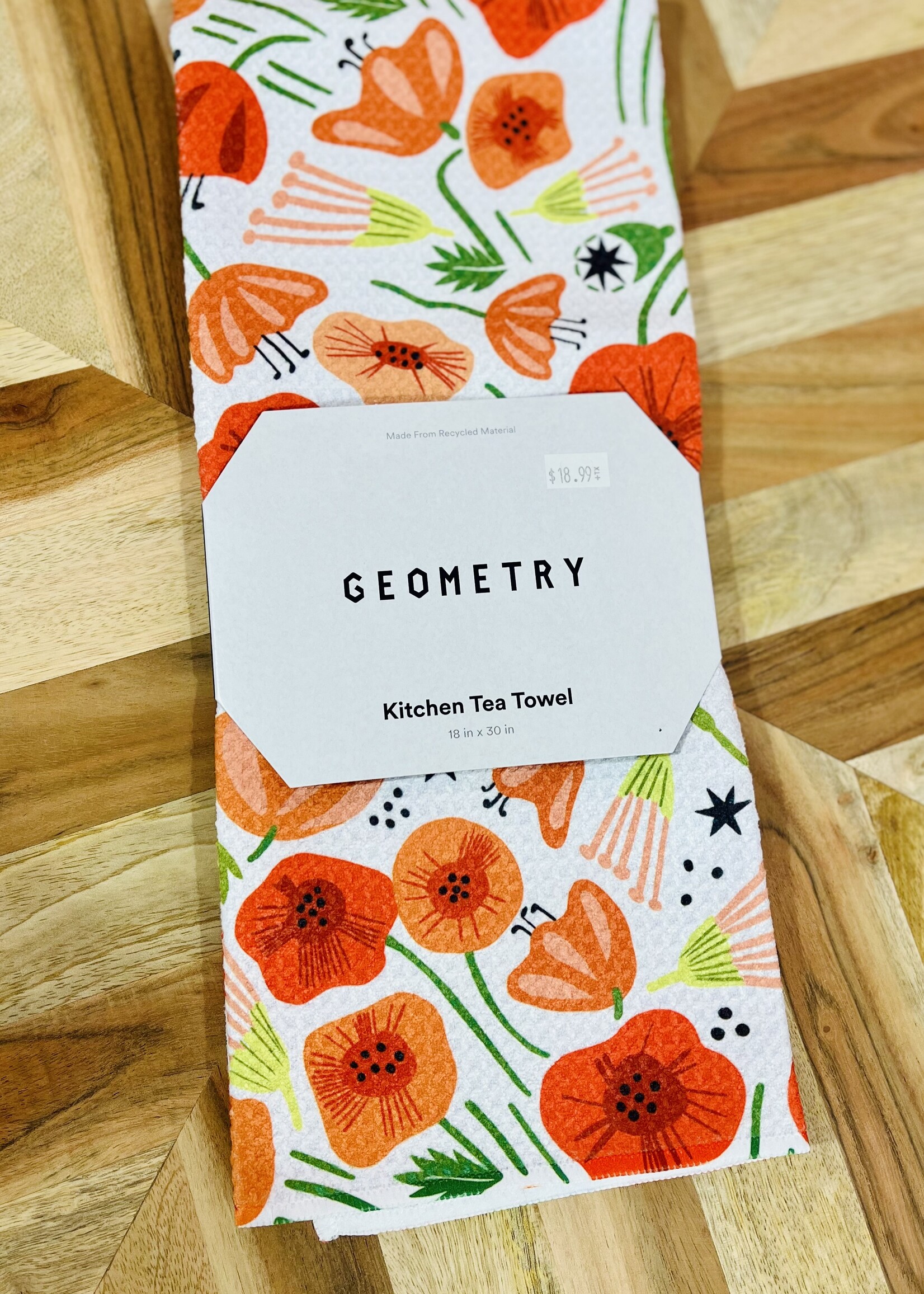 Geometry Poppy Power Tea Towel