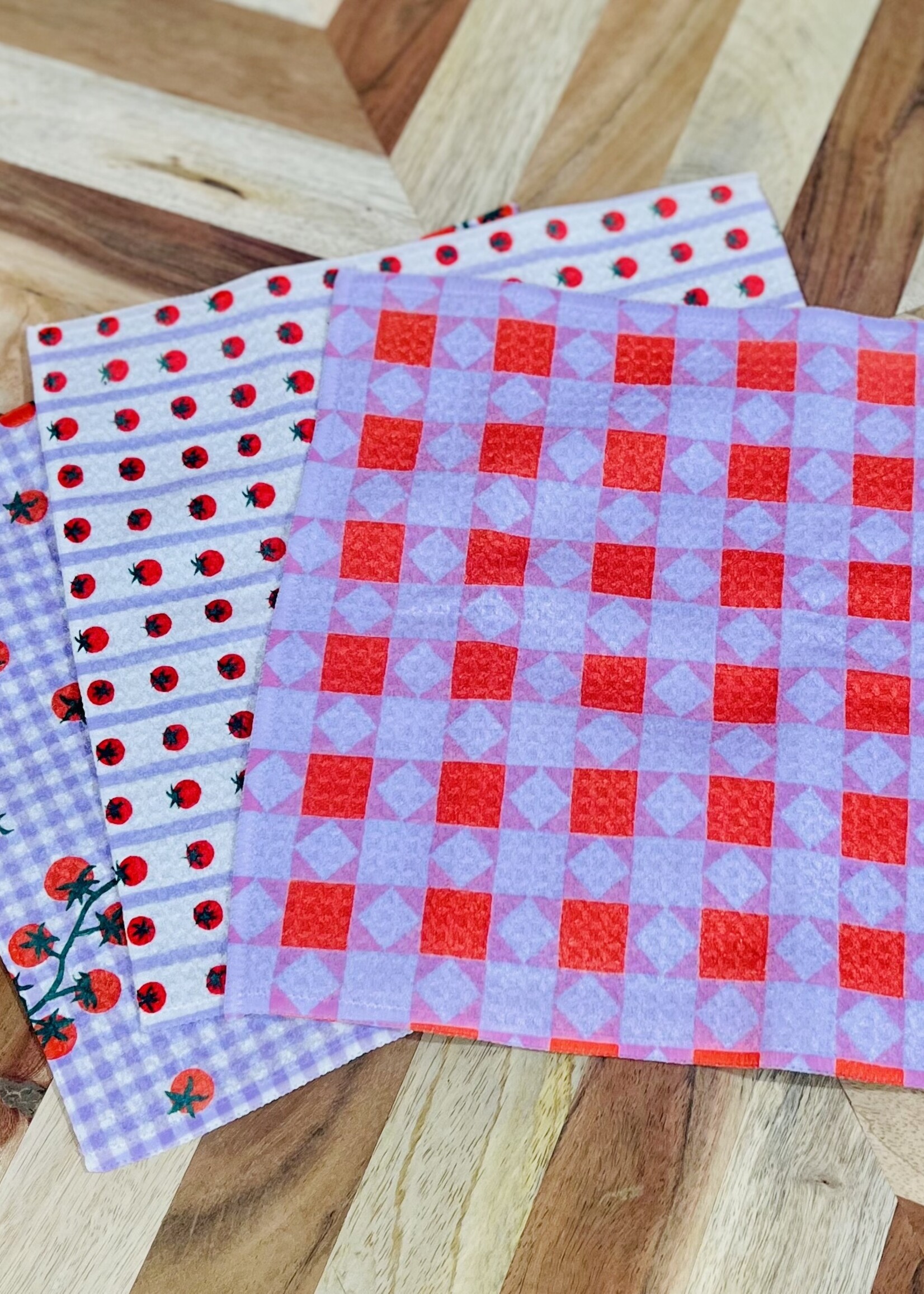 Geometry Quilt Tomato Harvest Dishcloth Set
