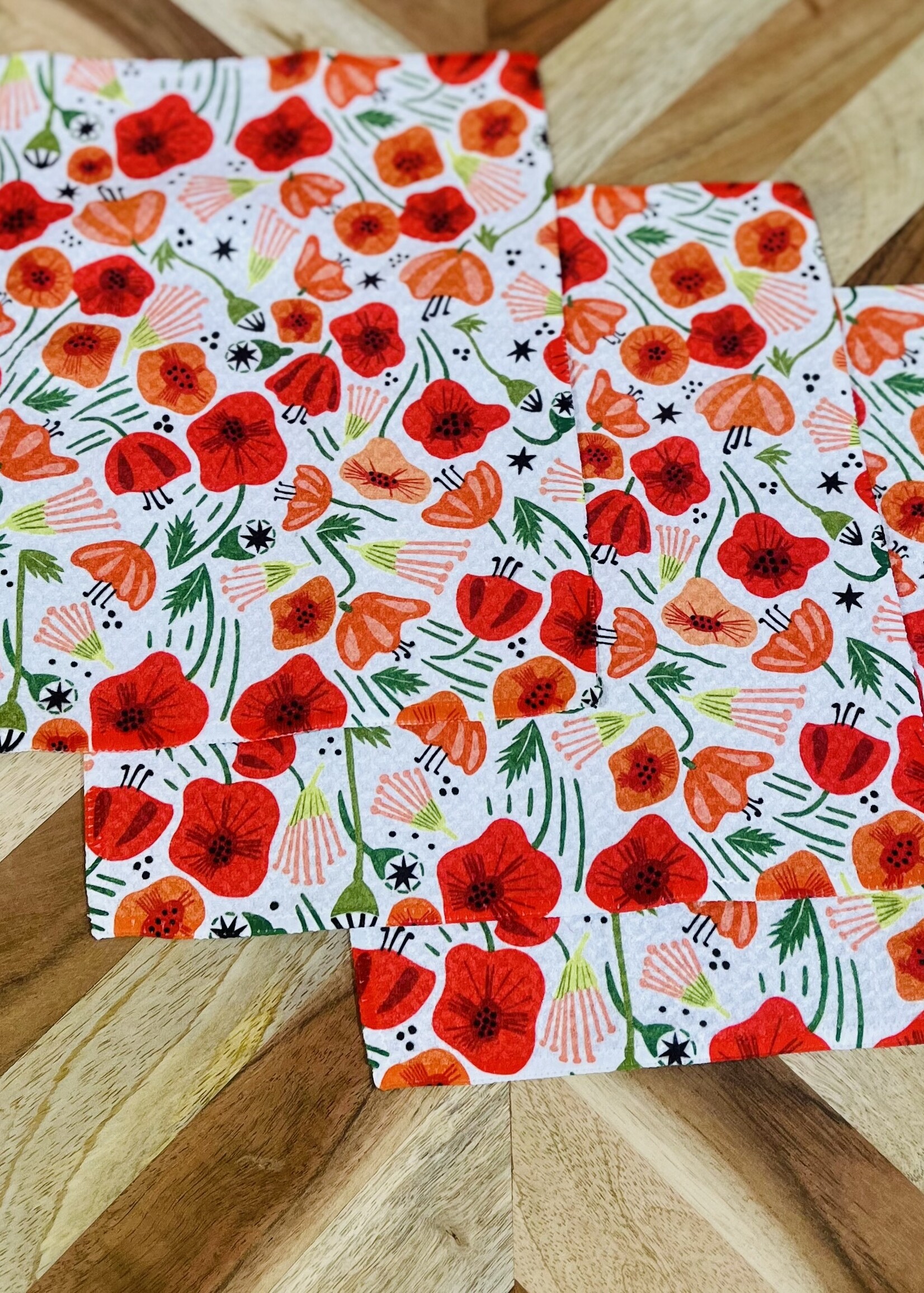 Geometry Poppy Power Dishcloth Set