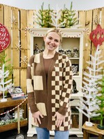 Haptics Mocha/Taupe Checkered Cardigan