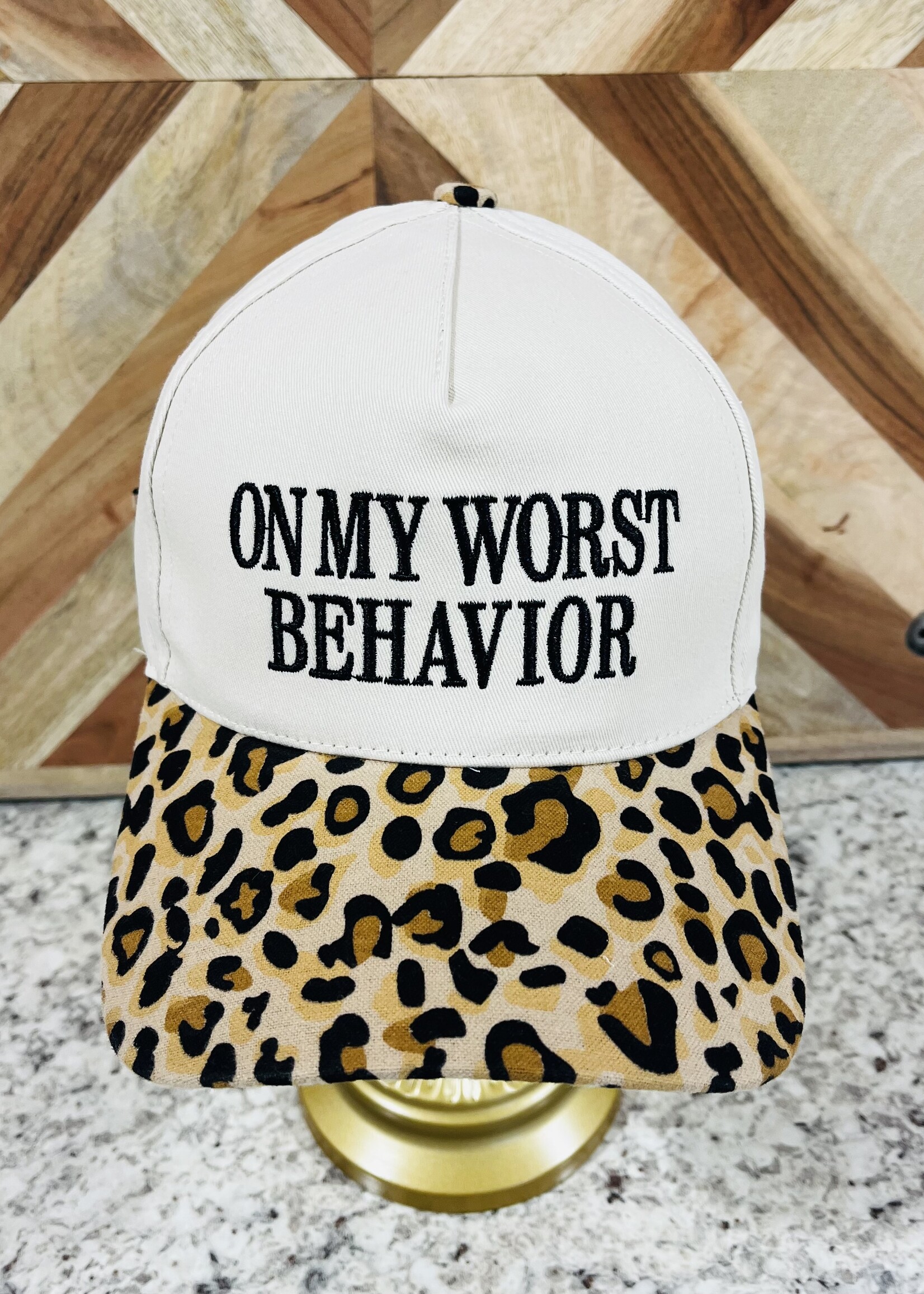 Attic Salt Boutique On My Worst Behavior Hat in Leopard