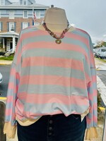 Pink/Blue Striped Pullover