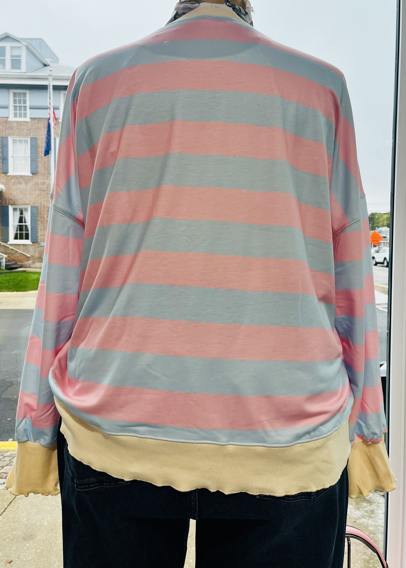 Pink/Blue Striped Pullover