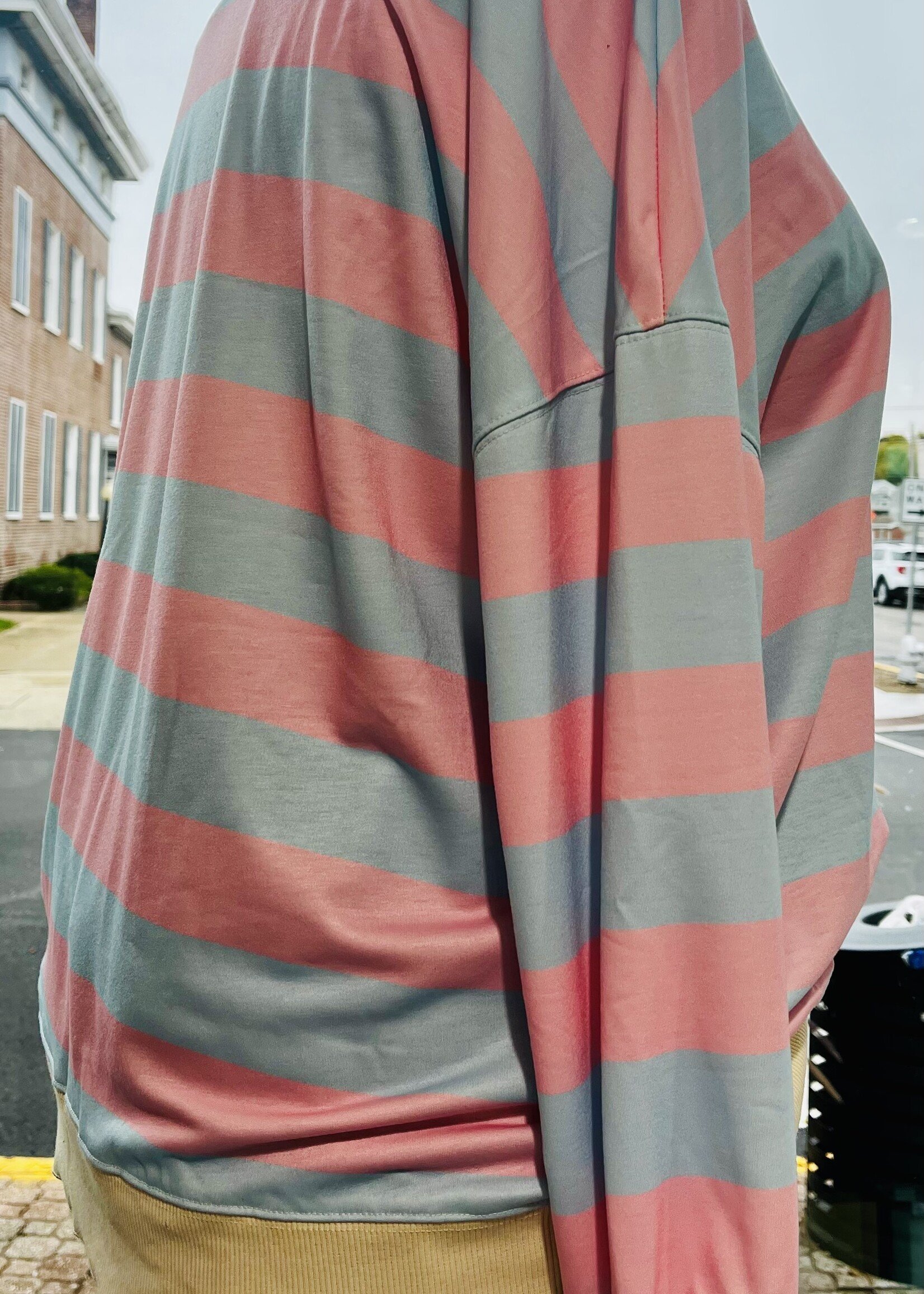 Pink/Blue Striped Pullover