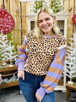 Stripe/Leopard Pullover