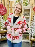 Blu Pepper Bow Button Cardigan