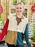 Haptics Corduroy Block Shacket