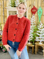 Zenana Red 5 Button Cardigan