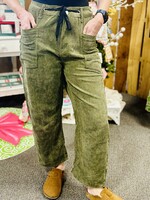 Haptics Olive Corded Barrel Pants
