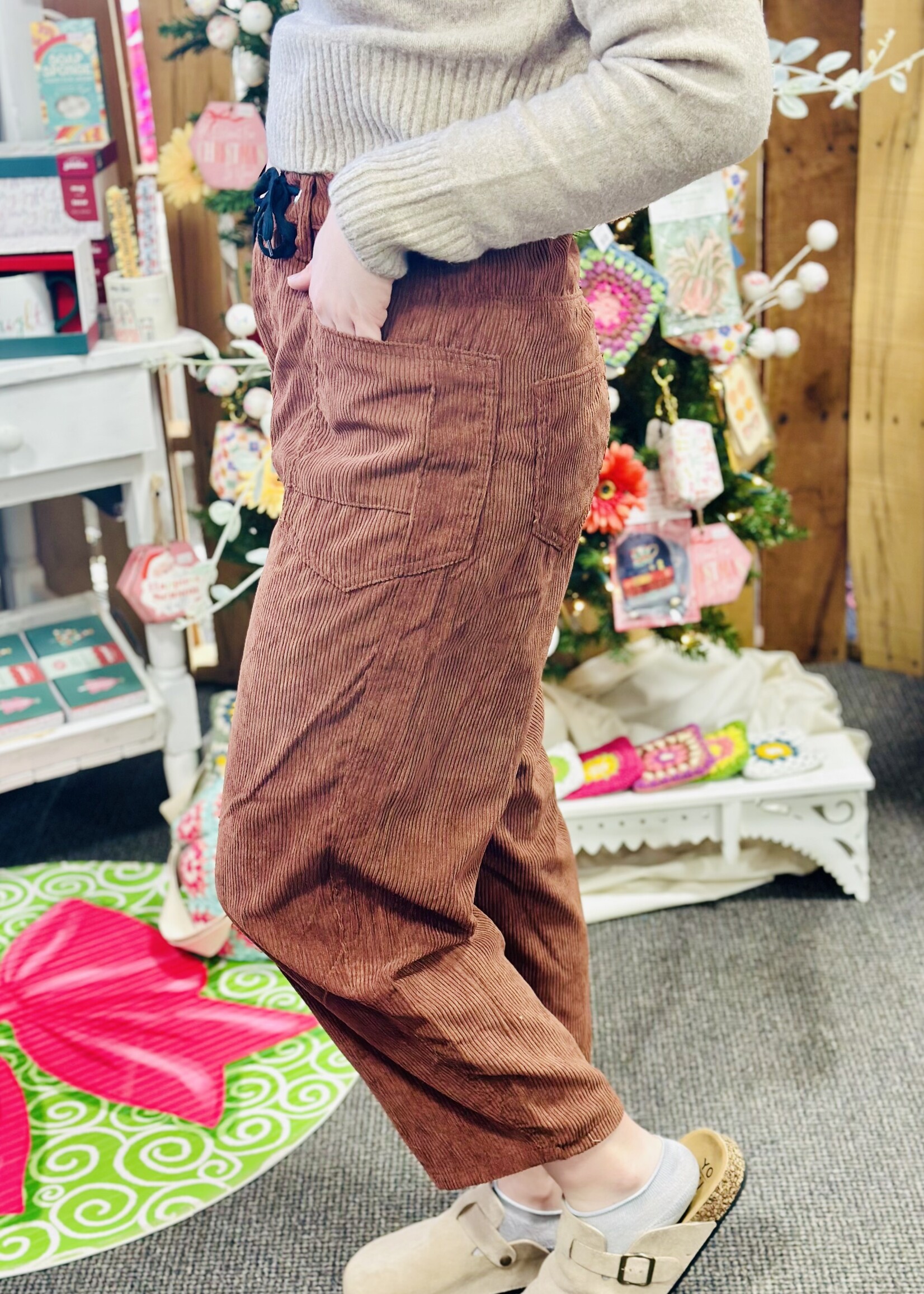 Haptics Vintage Rust Corded Barrel Pants