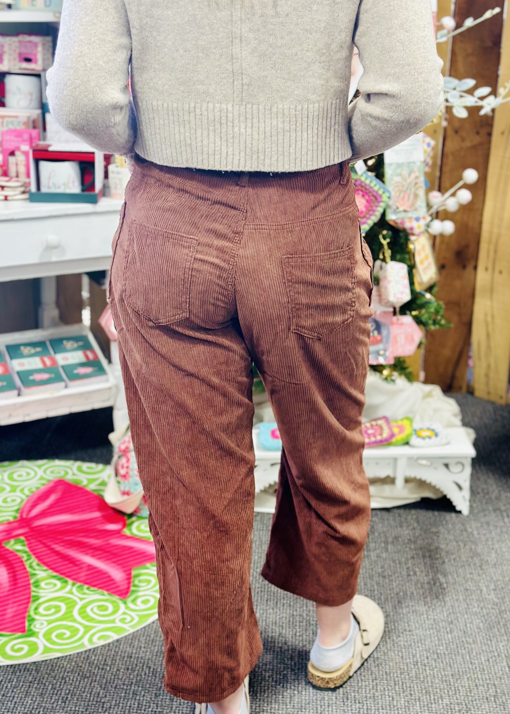 Haptics Vintage Rust Corded Barrel Pants