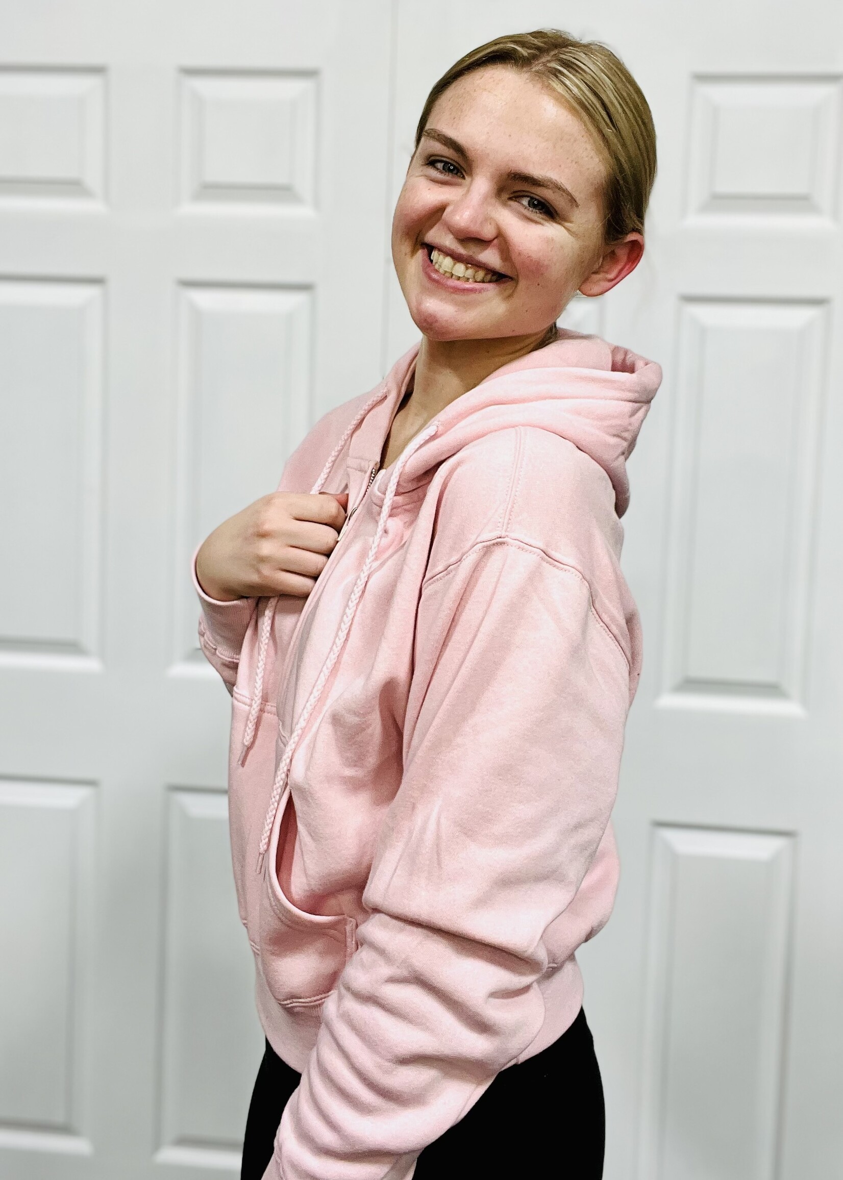 Pink 1/2 Zip Fleece Hoodie