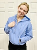 Light Blue 1/2 Zip Fleece Hoodie