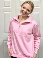 Pink Mineral Wash 1/2 Zip Pullover