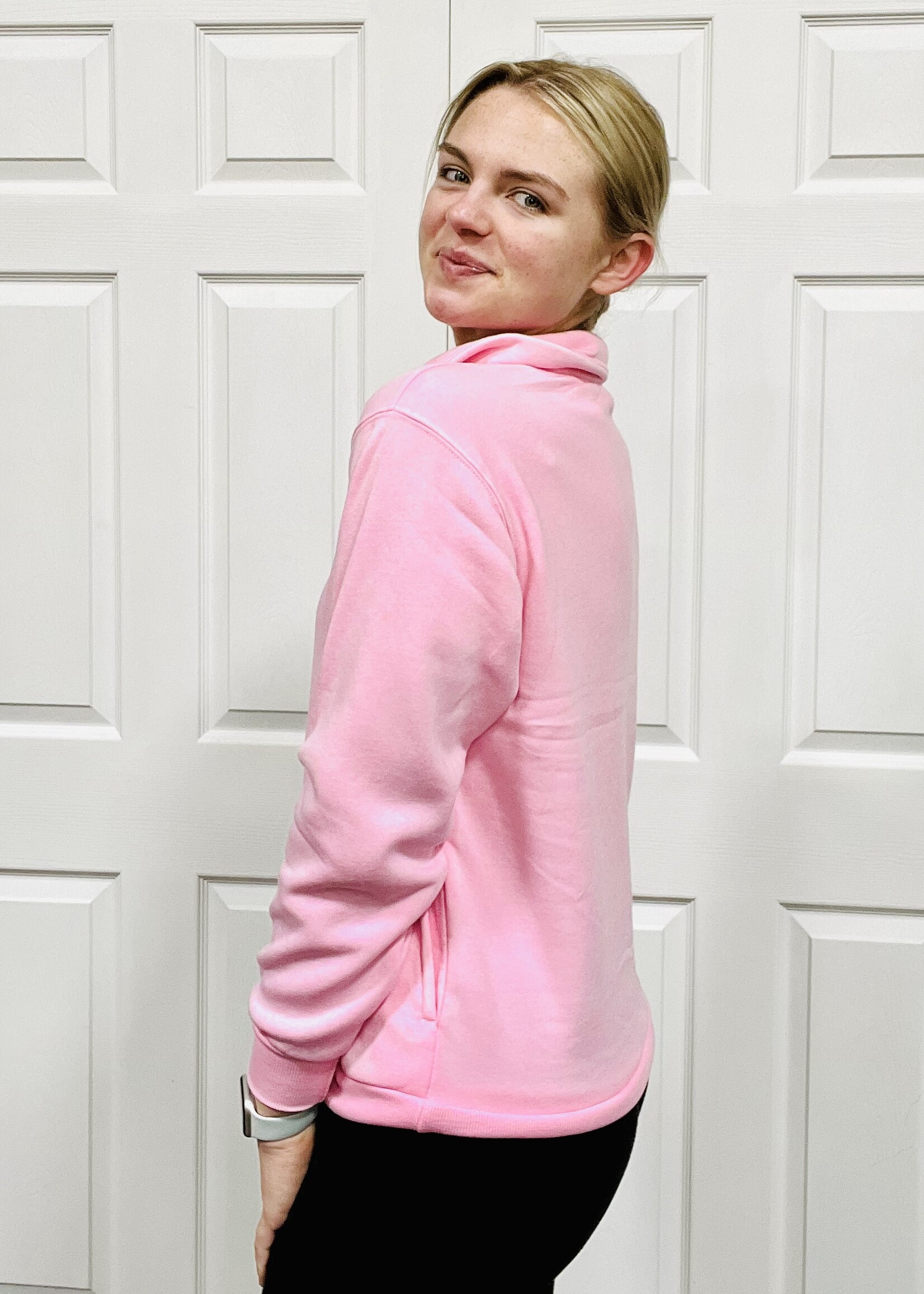 Pink Mineral Wash 1/2 Zip Pullover