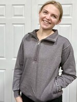 Grey Mineral Wash 1/2 Zip Pullover