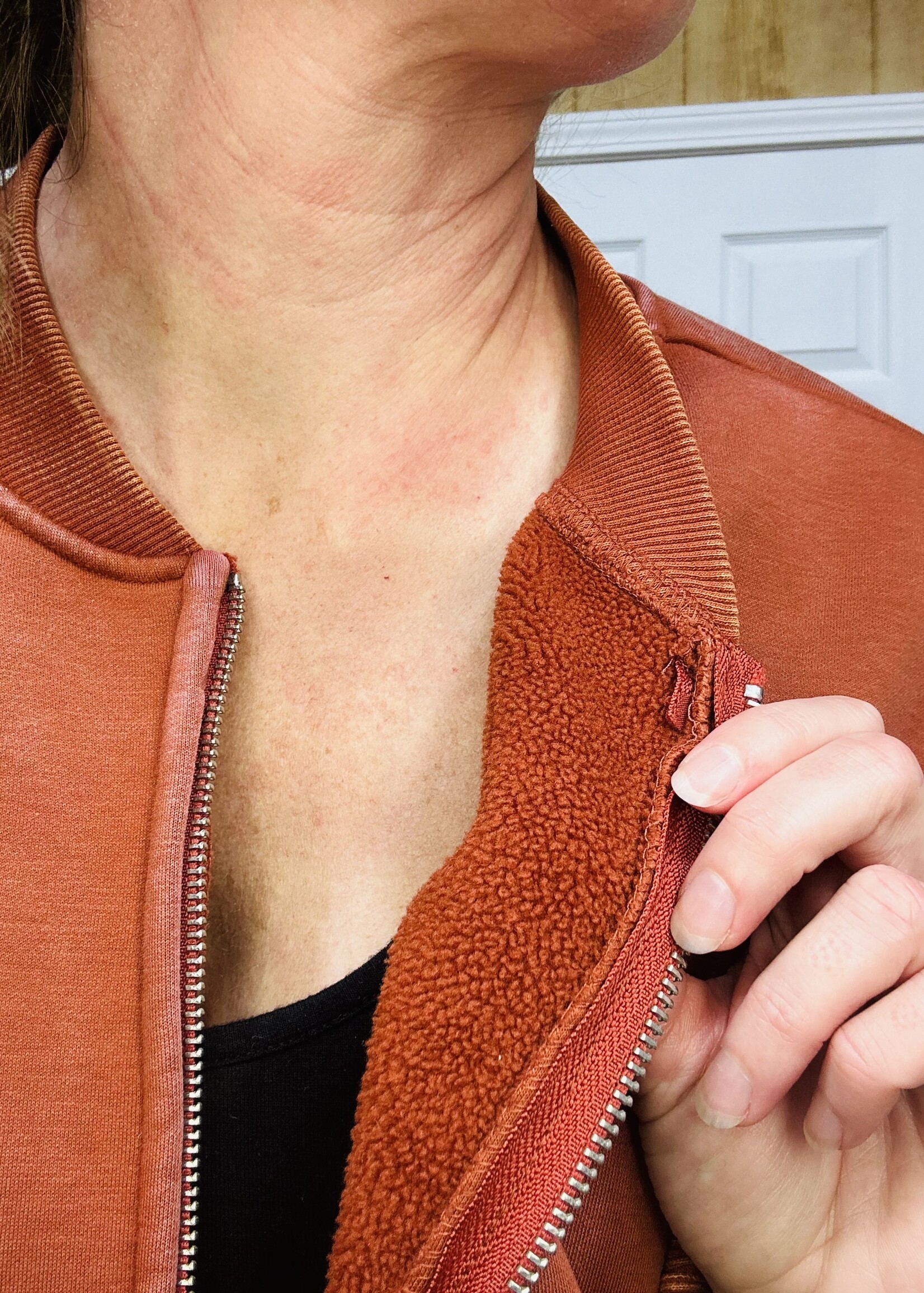 Easel Rust Mineral Wash Bomber Jacket