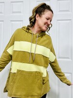 Easel Mineral Wash Striped Hoodie