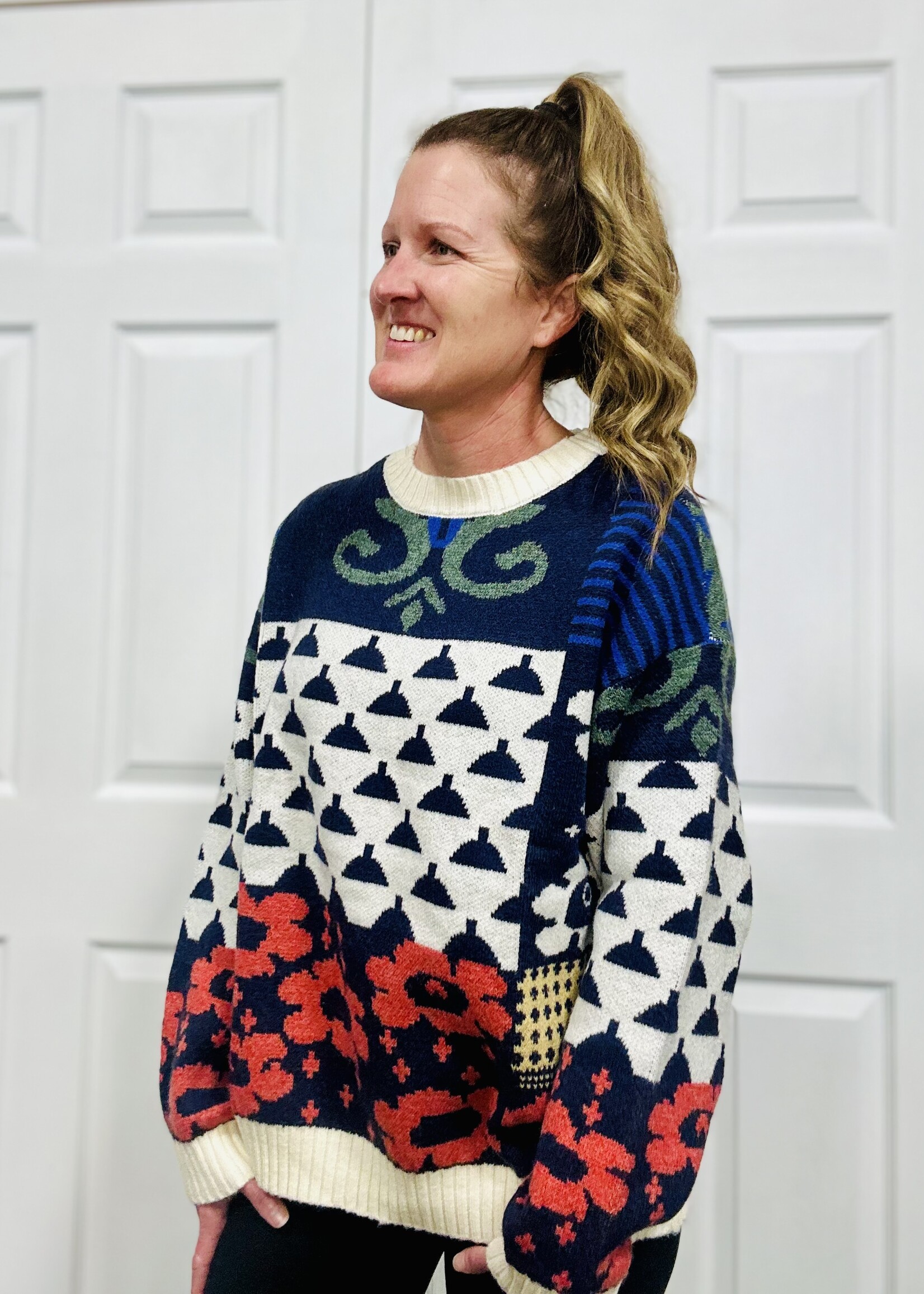 Easel Multi Pattern Sweater