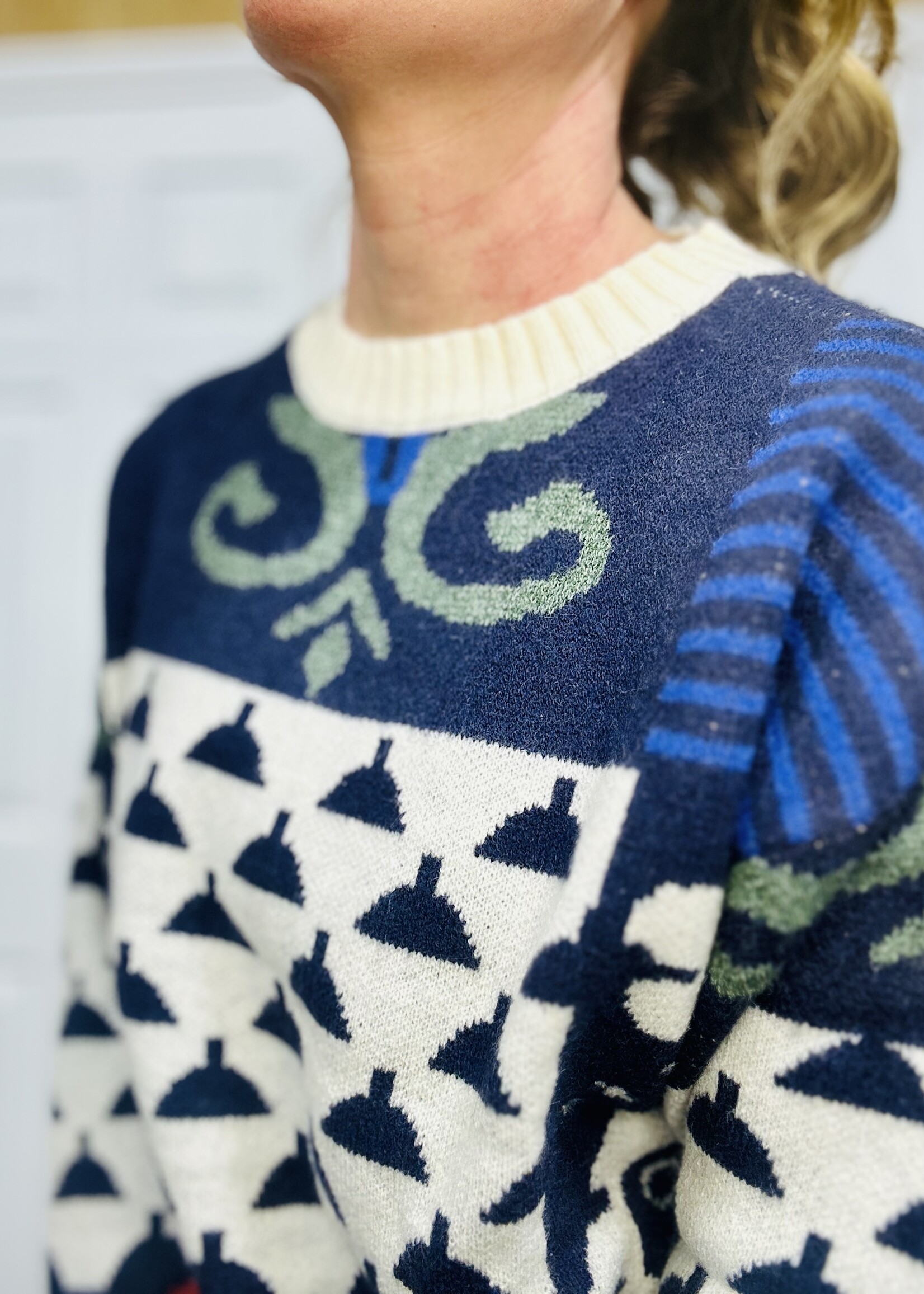Easel Multi Pattern Sweater