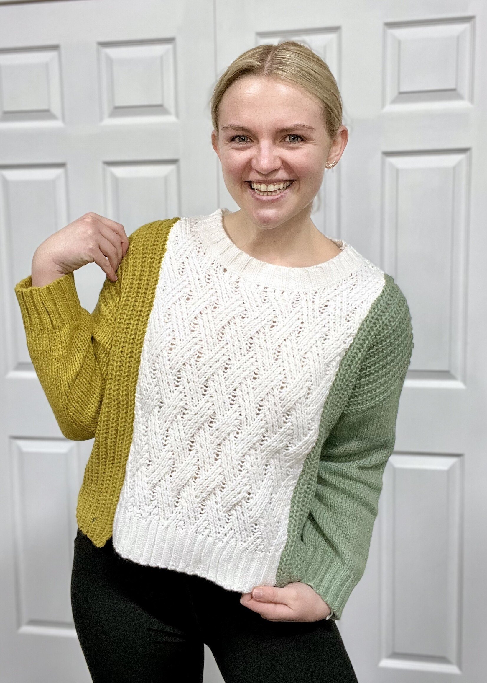 Ivory Multi Weave Pattern Sweater