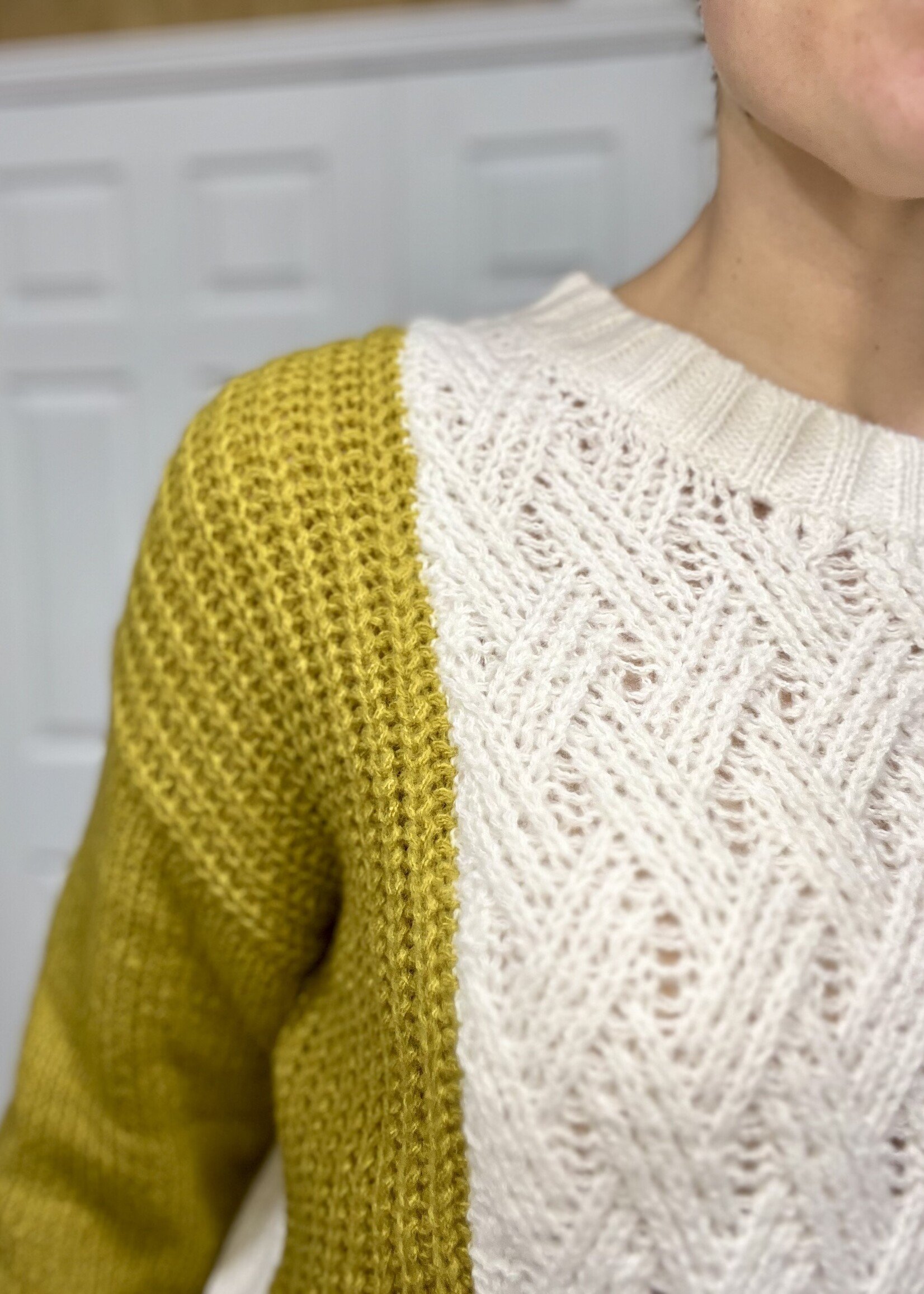 Ivory Multi Weave Pattern Sweater
