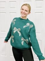 Hunter Green Bow Sweater