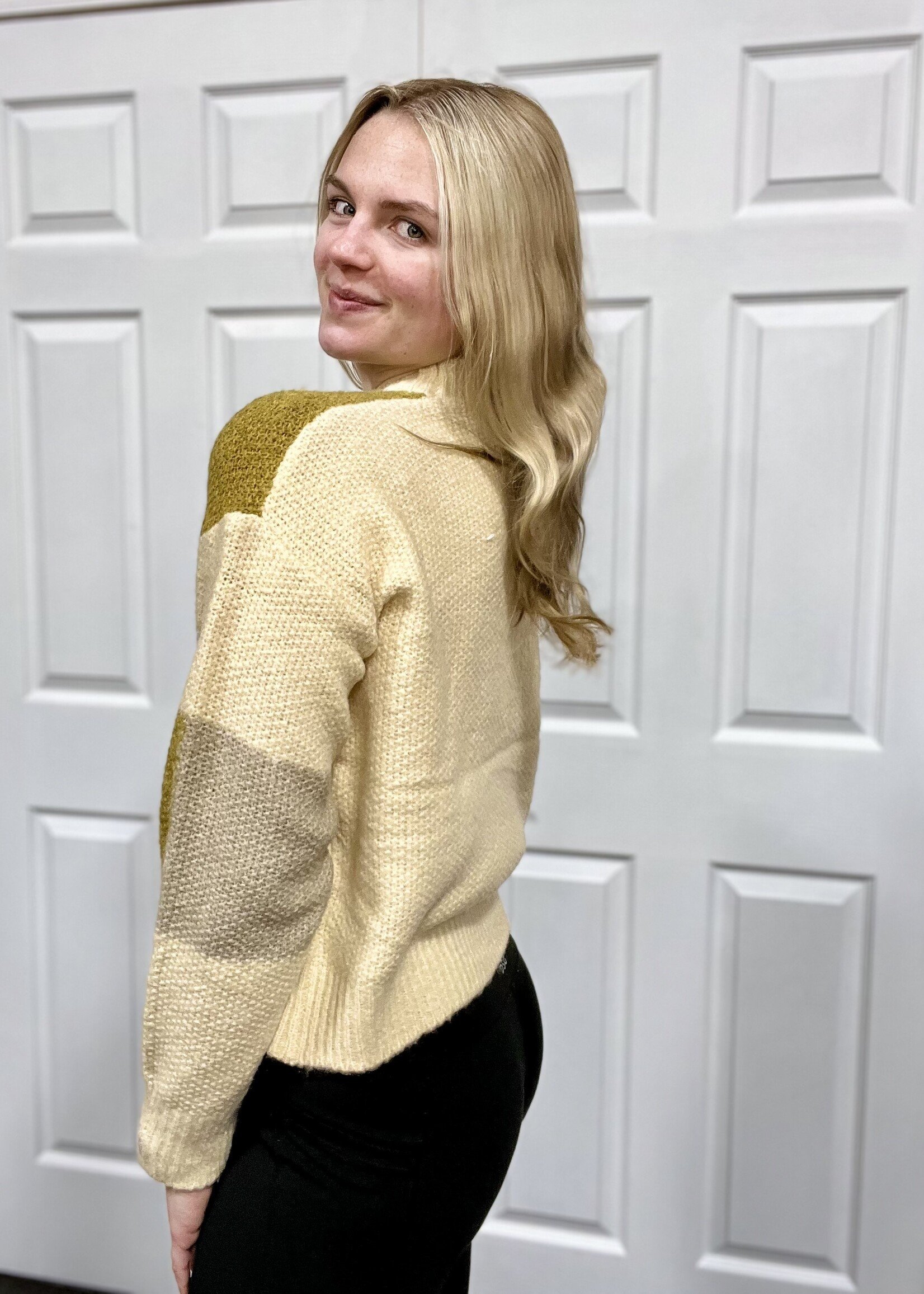 Multi Color Block Checked Sweater