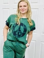 Green Mineral Washed Peace Top