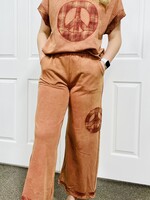 Rust Mineral Washed Peace Joggers