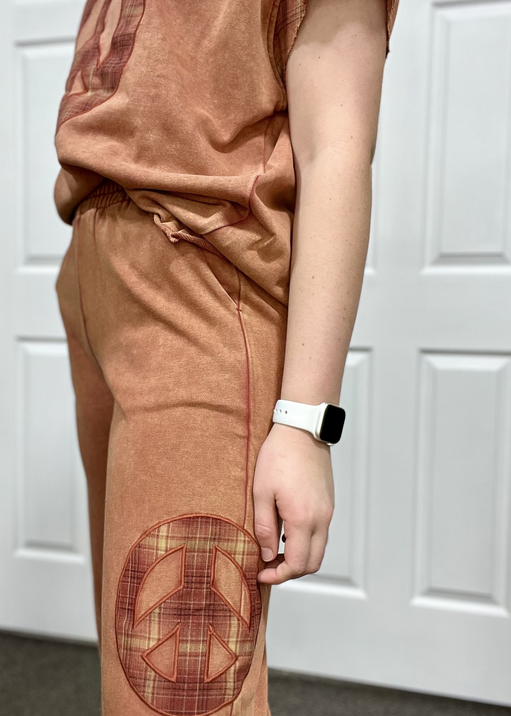 Rust Mineral Washed Peace Joggers