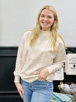 Beige Camo Mock Neck Pullover