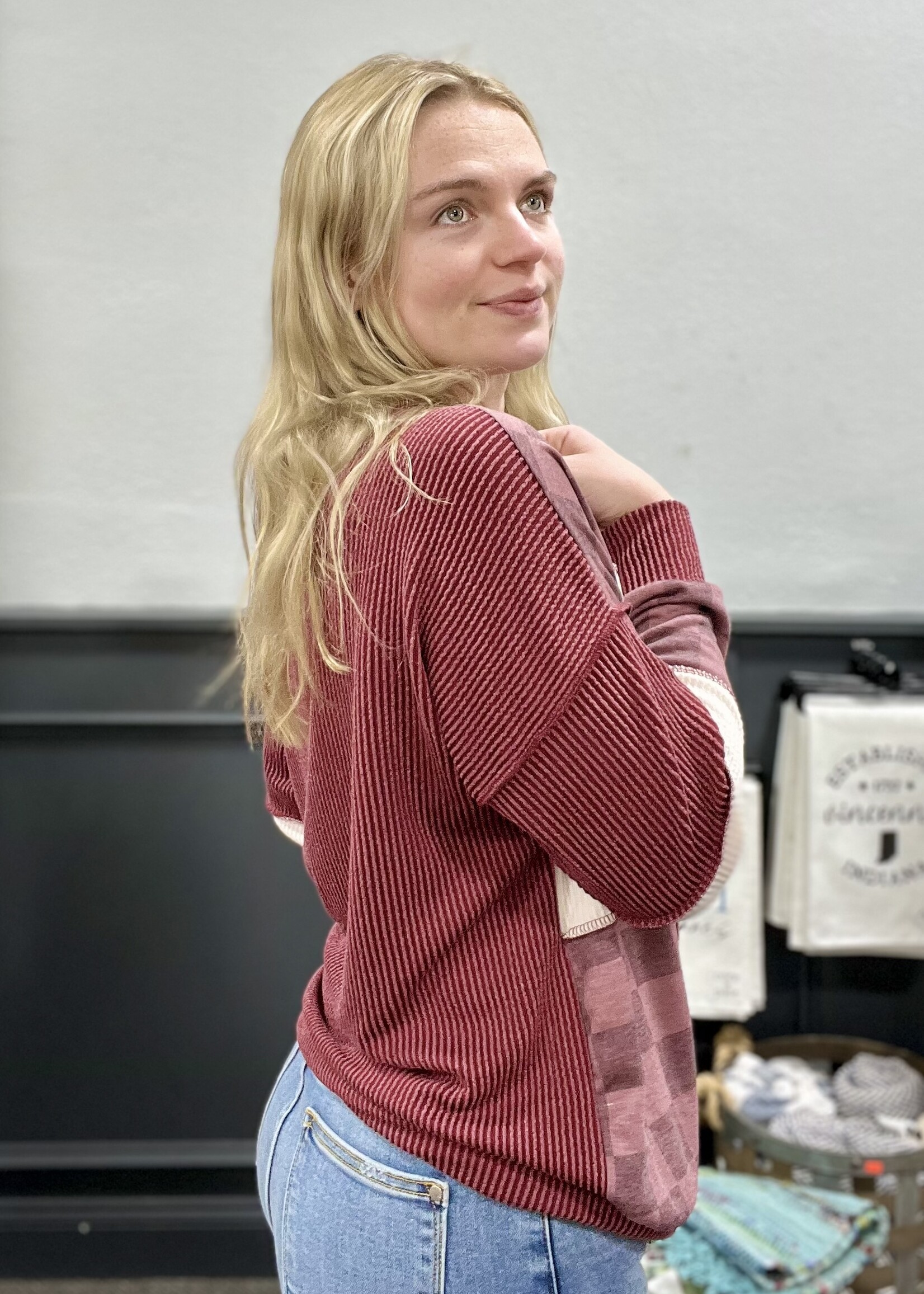 Burgundy Patchwork Block Top