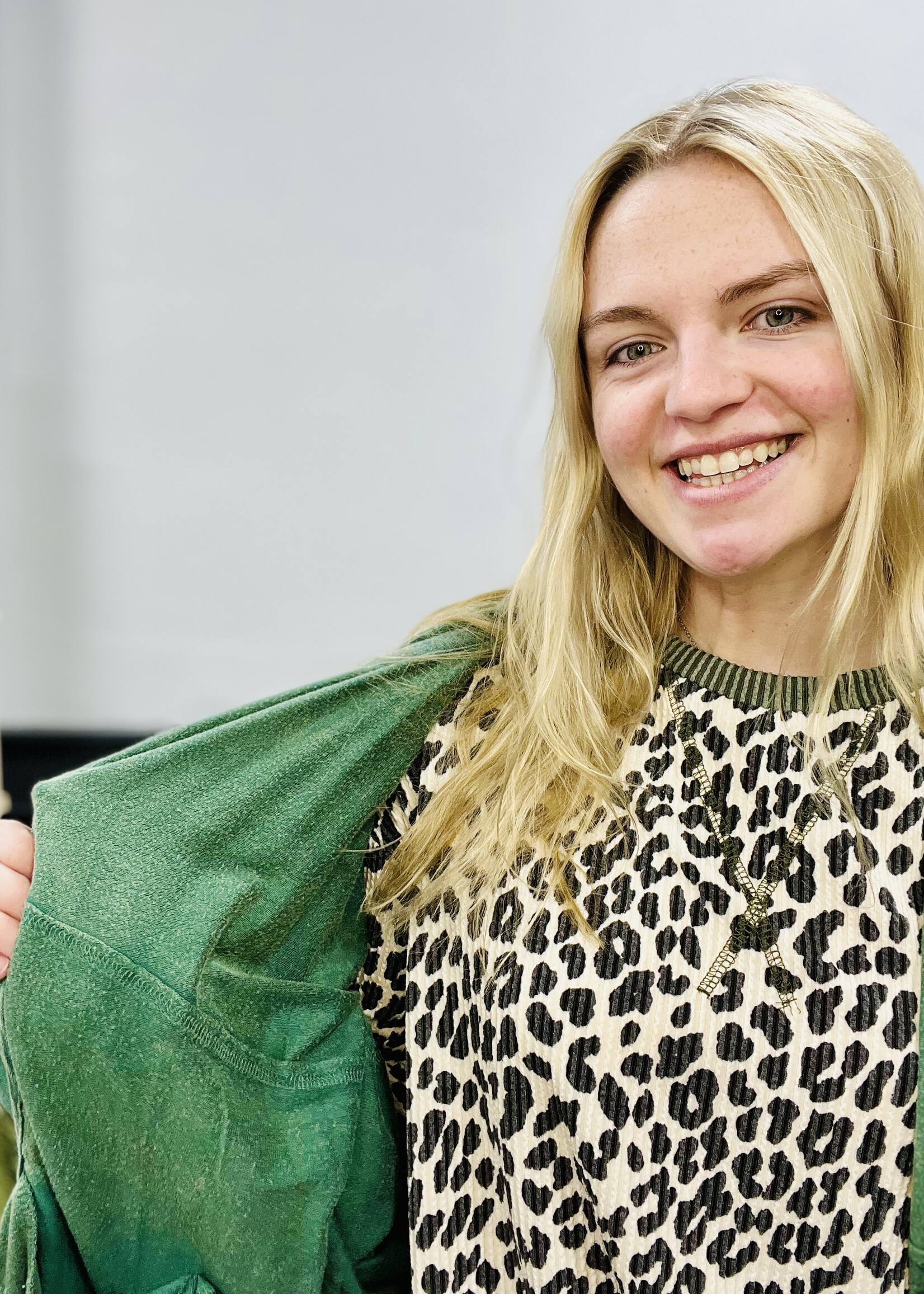 Green Mineral Washed Cardigan