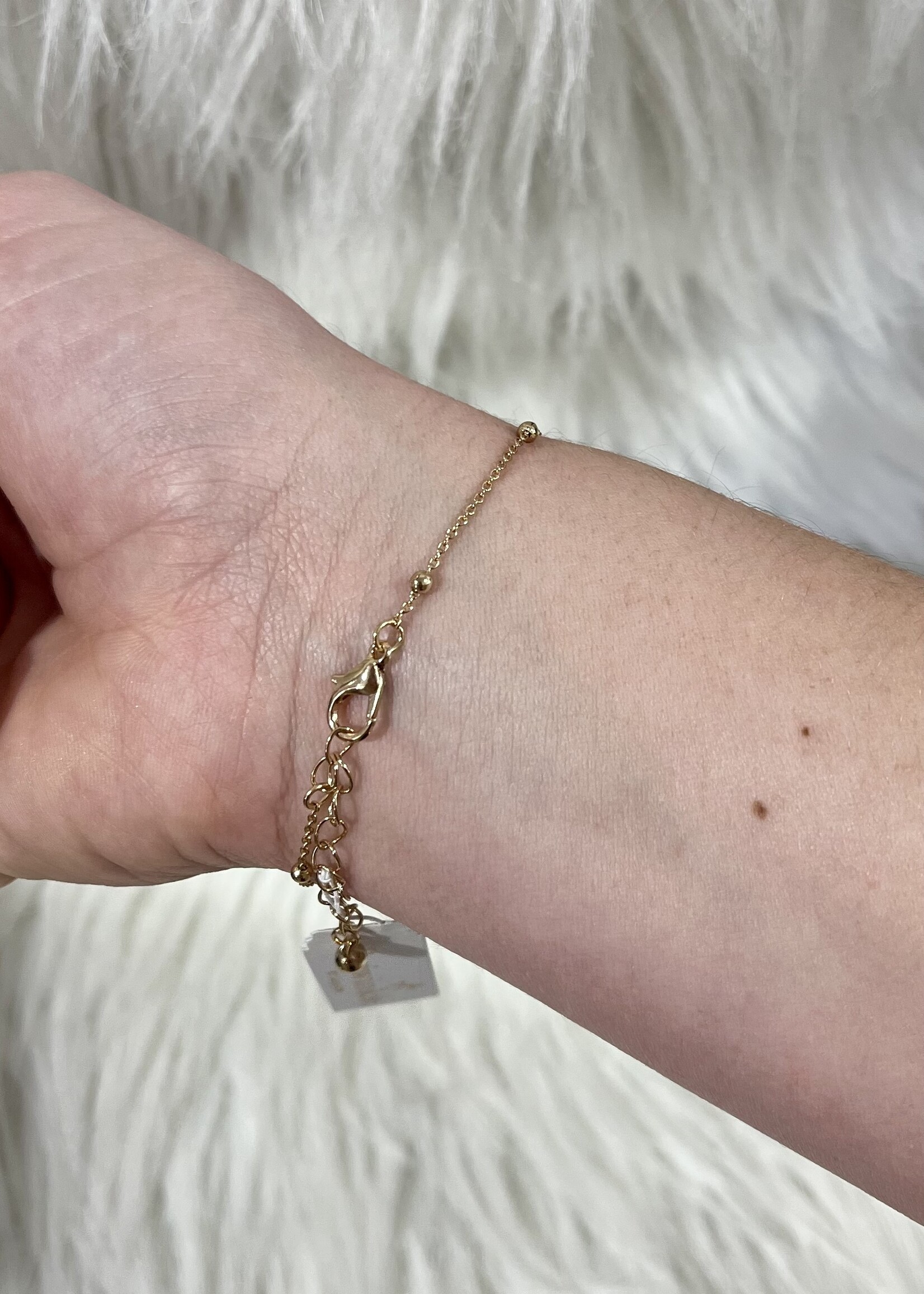 Periwinkle Gold Clover Bracelet