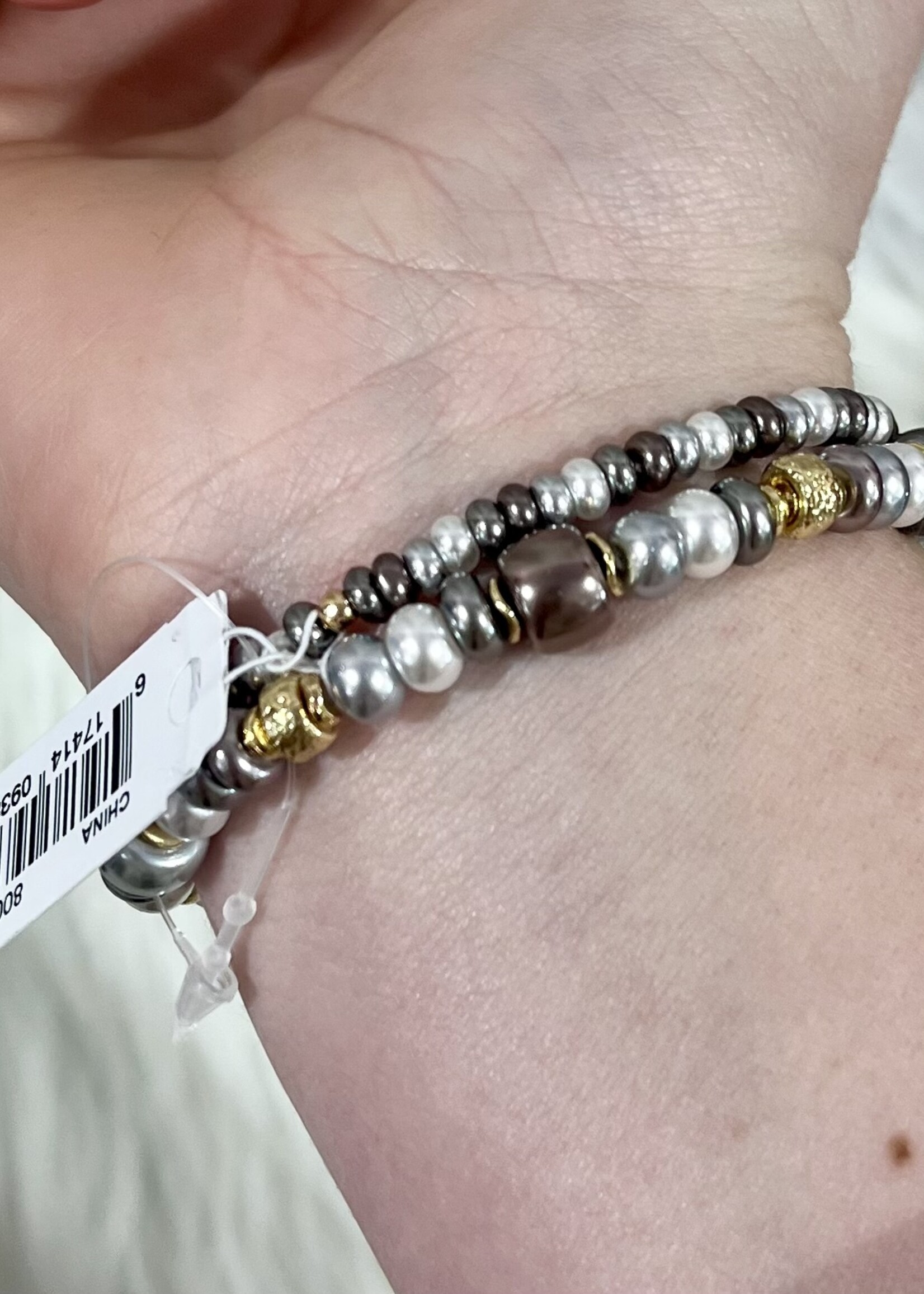 Periwinkle Tr-Color Beaded Bracelet