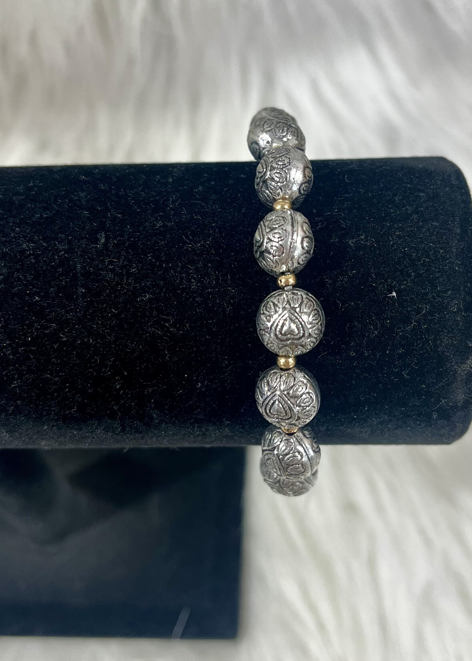 Antique Beaded Heart Bracelet