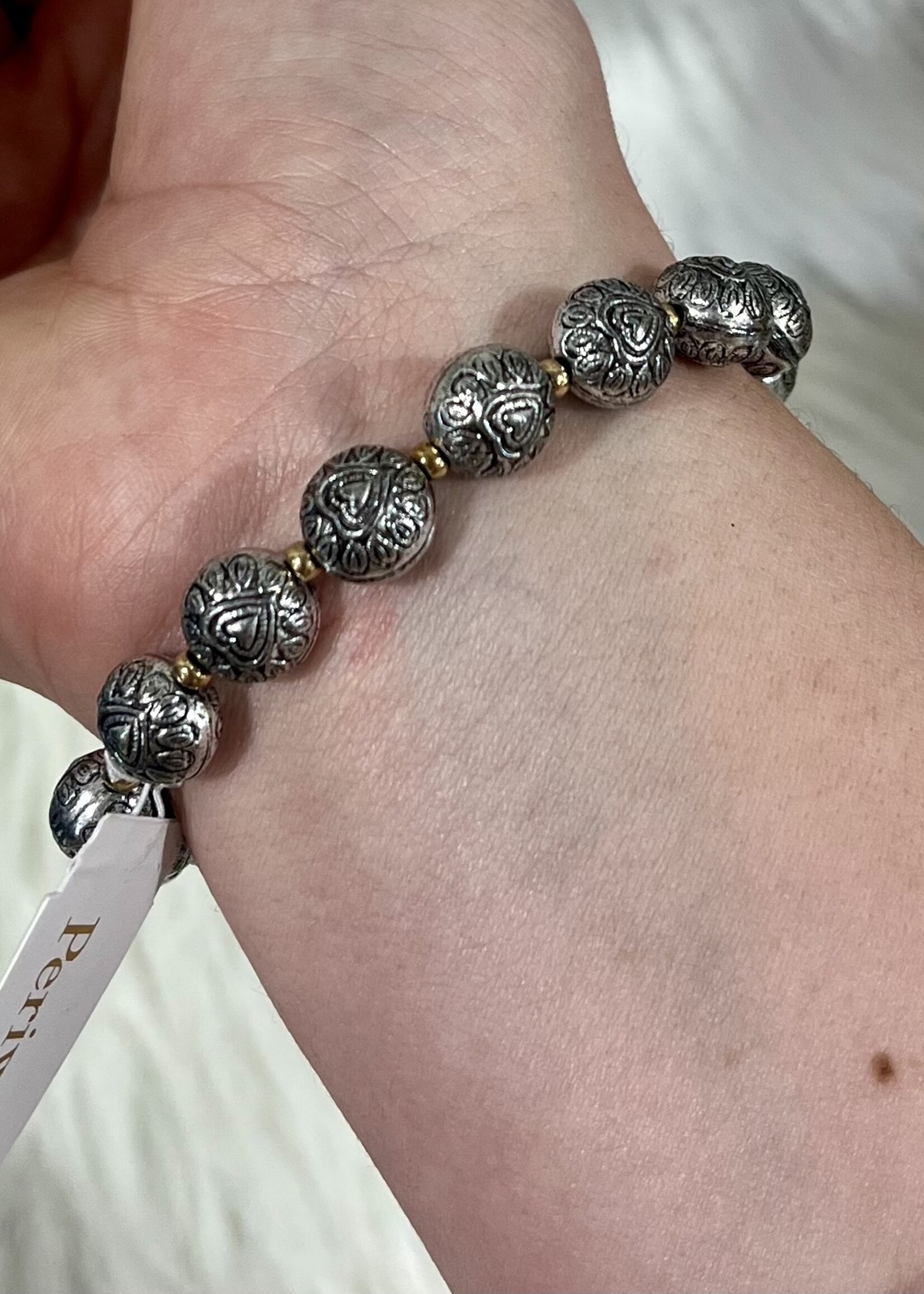 Antique Beaded Heart Bracelet